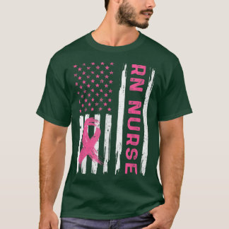 Camiseta Enfermeira Americana Enfermeira Cancer Awarene