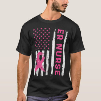 Camiseta Enfermeira Americana Enfermeira Cancer Awarene