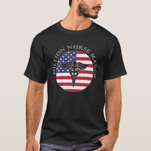 Camiseta Enfermeira Americana Milhões de Enfermeiros March