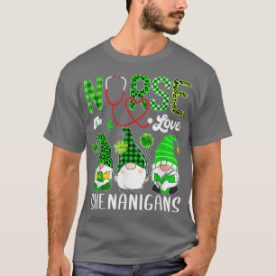 Camiseta Enfermeira Amor Shenanigans Engraçados Gnomos St P