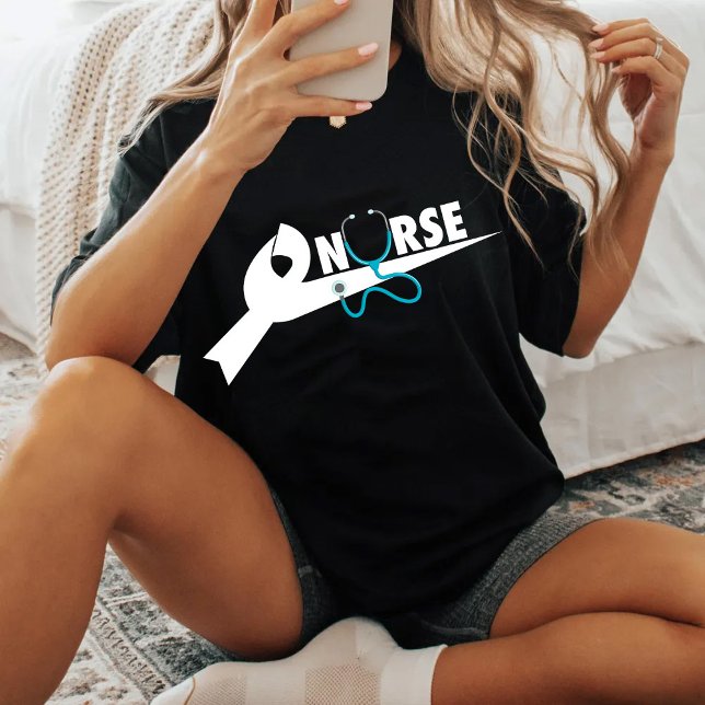 Camiseta Enfermeira, Arco de Stetoscope, Presente para Enfe (Criador carregado)