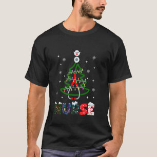 Camiseta Enfermeira Árvore de Natal Estetoscópio Enfermando