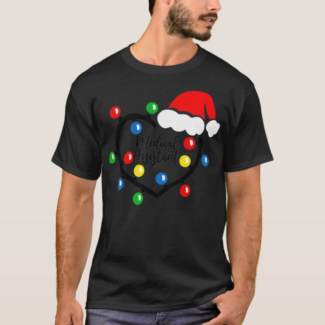 Camiseta Enfermeira Assistente Médico das Luzes de Natal Co (Frente)