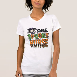 Camiseta Enfermeira Assustadora Desenho de Gravura Vintage