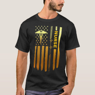 Camiseta Enfermeira - Bandeira Americana