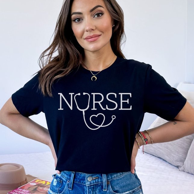 Camiseta Enfermeira Bela Shethoscope, Enfermagem de Graduaç (Criador carregado)