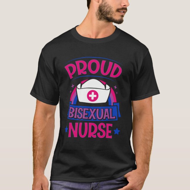 Camiseta Enfermeira Bissexual Orgulhosa, Enfermeira Bi Orgu (Frente)