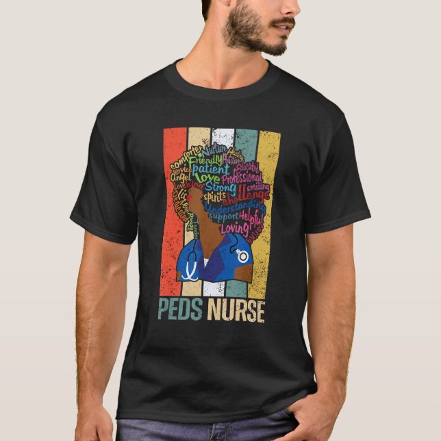 Camiseta Enfermeira Black Peds Para Melanin Nu Afro-America (Frente)