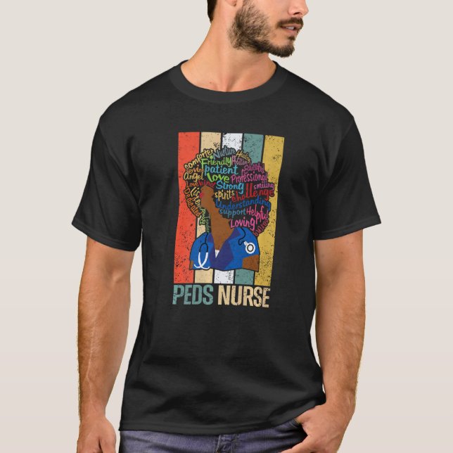 Camiseta Enfermeira Black Peds Para Melanin Nu Afro-America (Frente)
