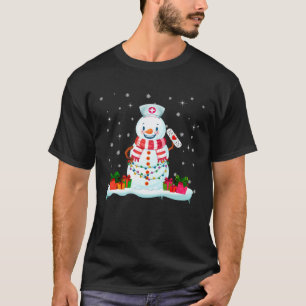 Camiseta Enfermeira Boneco de Neve Mulher Natal