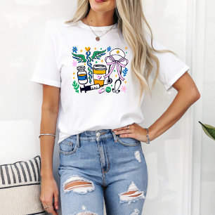 Camiseta Enfermeira Bonita Elementos Verdes Enfermeira Coqu
