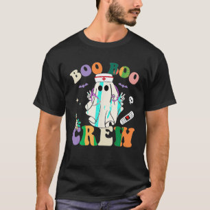 Camiseta Enfermeira Boo Crew Halloween Cute Ghost Sweet Can