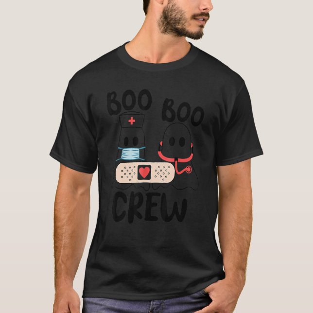 Camiseta Enfermeira Boo Hunters Halloween Healthcare Ghost  (Frente)