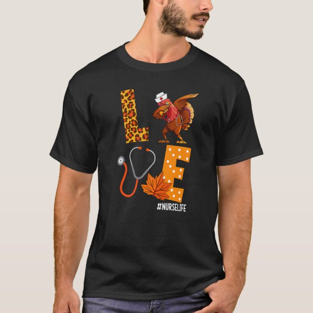 Camiseta Enfermeira Cachorro Turca Dabbing Stethoscope Than (Frente)