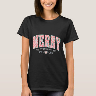 Camiseta Enfermeira cardíaca Merry Cvicu Faculdade Xadrez