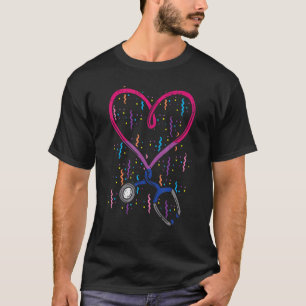 Camiseta Enfermeira Cardíaca Rn Scrub Primo Stethoscope Ban