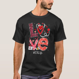 Camiseta Enfermeira Cca Vida Amor Coração Estetoscópio Mãe
