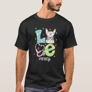 Camiseta Enfermeira Cheetah Impressão Bunny ICU Nursi