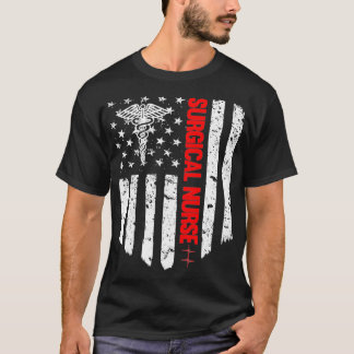 Camiseta Enfermeira Cirúrgica - Bandeira Americana RN Enfer