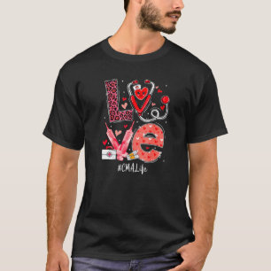 Camiseta Enfermeira Cma Vida Amor Coração Estetoscópio Mãe