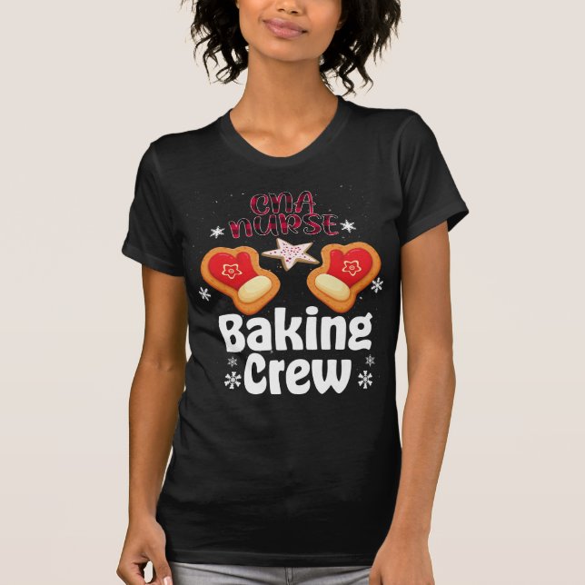 Camiseta Enfermeira CNA Baking Crew, família de Natal (Frente)