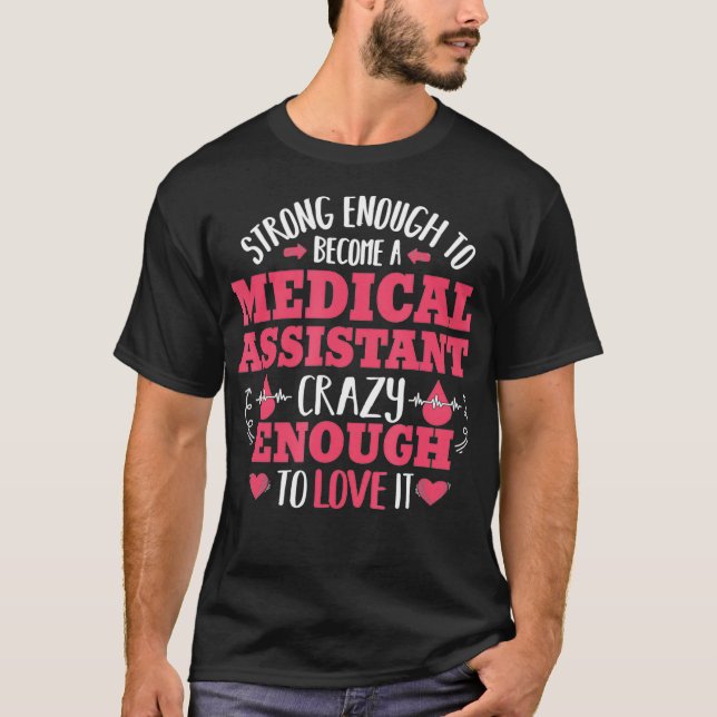 Camiseta Enfermeira com assistente médico forte o suficient (Frente)