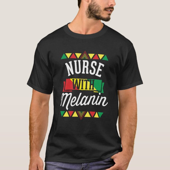 Camiseta Enfermeira com Melanin African American Black Hist (Frente)