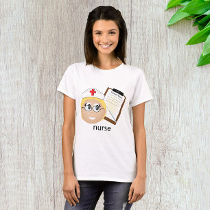 Camiseta Enfermeira com Prancheta Médica e Termômetro