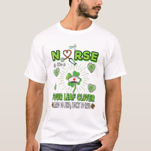 Camiseta Enfermeira Como Um Duro De Vestido De Quatro Folha