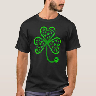 Camiseta Enfermeira Coração Batendo Divertido Dia de São Pa