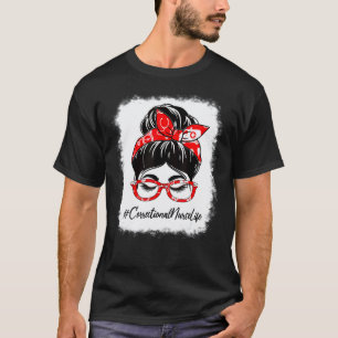 Camiseta Enfermeira Correcional Cacho Desgrenhado Descolori