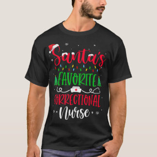 Camiseta Enfermeira Corretiva Favorita Xmas Santa Hat