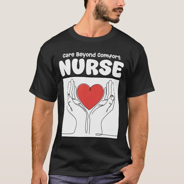 CAMISETA ENFERMEIRA - CUIDADO ALÉM DO CONFORTO (Frente)