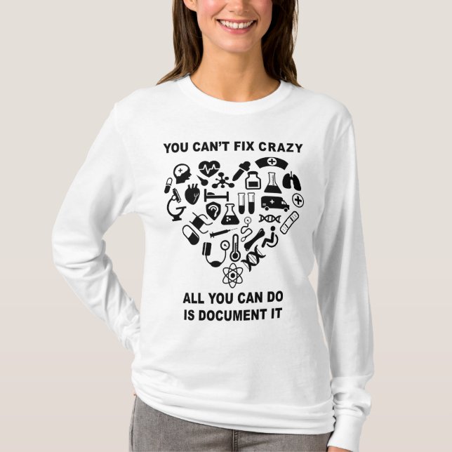 Camiseta Enfermeira Cute Heart Enfermeira Engraçada (Frente)