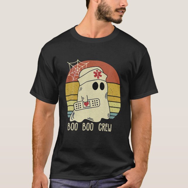 Camiseta Enfermeira da Groovy Boo Boo Scrub Engraçado Engra (Frente)