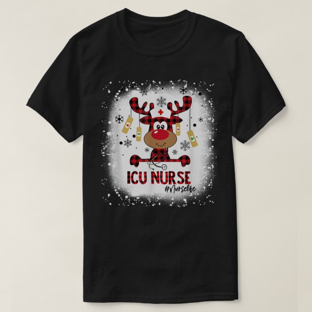 Camiseta Enfermeira da UCI Reindeer no Natal Pajama Xmas (Frente do Design)