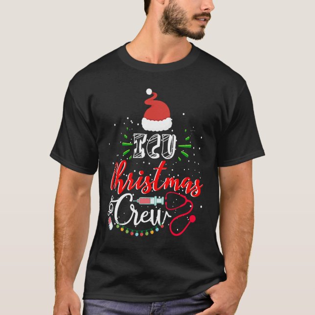 Camiseta Enfermeira da UTI Enfermeira Tripulação de Natal F (Frente)