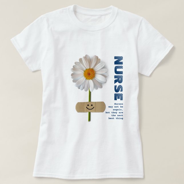 Camiseta Enfermeira Daisy Sorrindo - T-Shirts com presentes (Frente do Design)