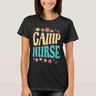 Camiseta Enfermeira de Acampamento Vestido Floral Verão Aca