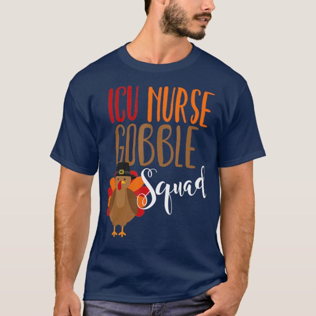 Camiseta Enfermeira de Ação de Graças Gobble Squad Novelty (Frente)
