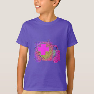 Camiseta enfermeira de ambulância acentuada emt médico médi
