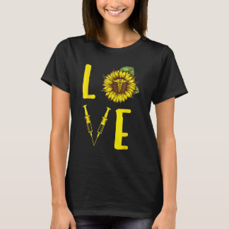 Camiseta Enfermeira de Amor Enfermeira Vintage Flor Para Nu