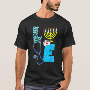 Camiseta Enfermeira de Amor Hanukkah Chanukah Enfermeiras J