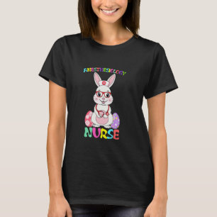 Camiseta Enfermeira de Anestesiologia Bunny Páscoa Estetosc