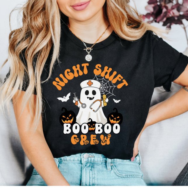 Camiseta Enfermeira de BOO BOO do turno da noite (Criador carregado)