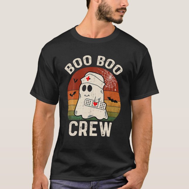 Camiseta Enfermeira de Boo Boo Enfermeira Engraçada Fantasm (Frente)