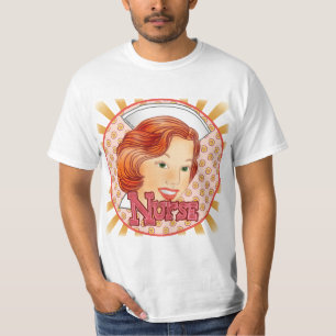 Camiseta Enfermeira de cabelo vermelho Camisa-T feminina