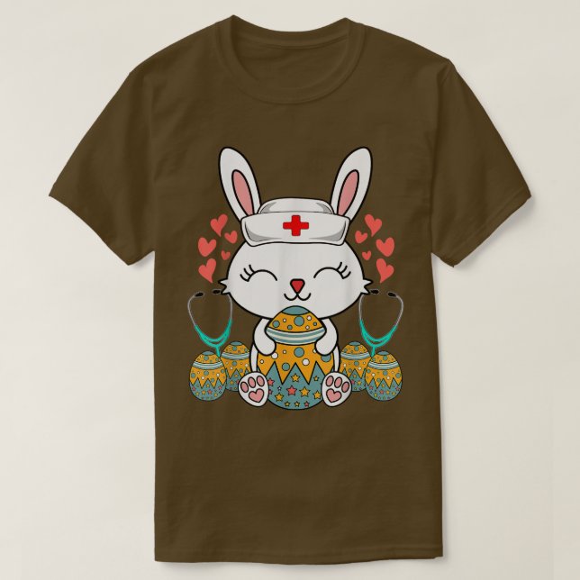 Camiseta Enfermeira de coelhinho bonitinho, Páscoa engraçad (Frente do Design)