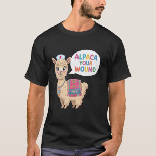 Camiseta Enfermeira de Cuidados com Feridas Fofa Alpaca Enf