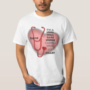 Camiseta Enfermeira de Cuidados de Longo Prazo do Coração V